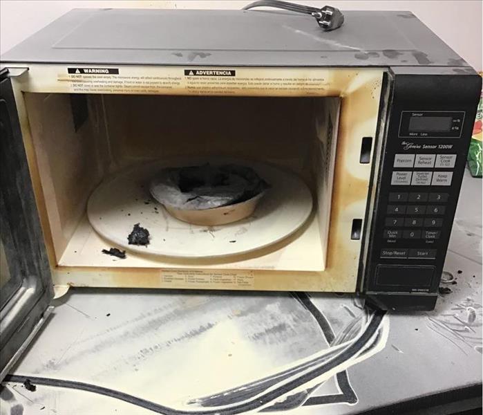 A microwave that caught fire in Redmond,WA